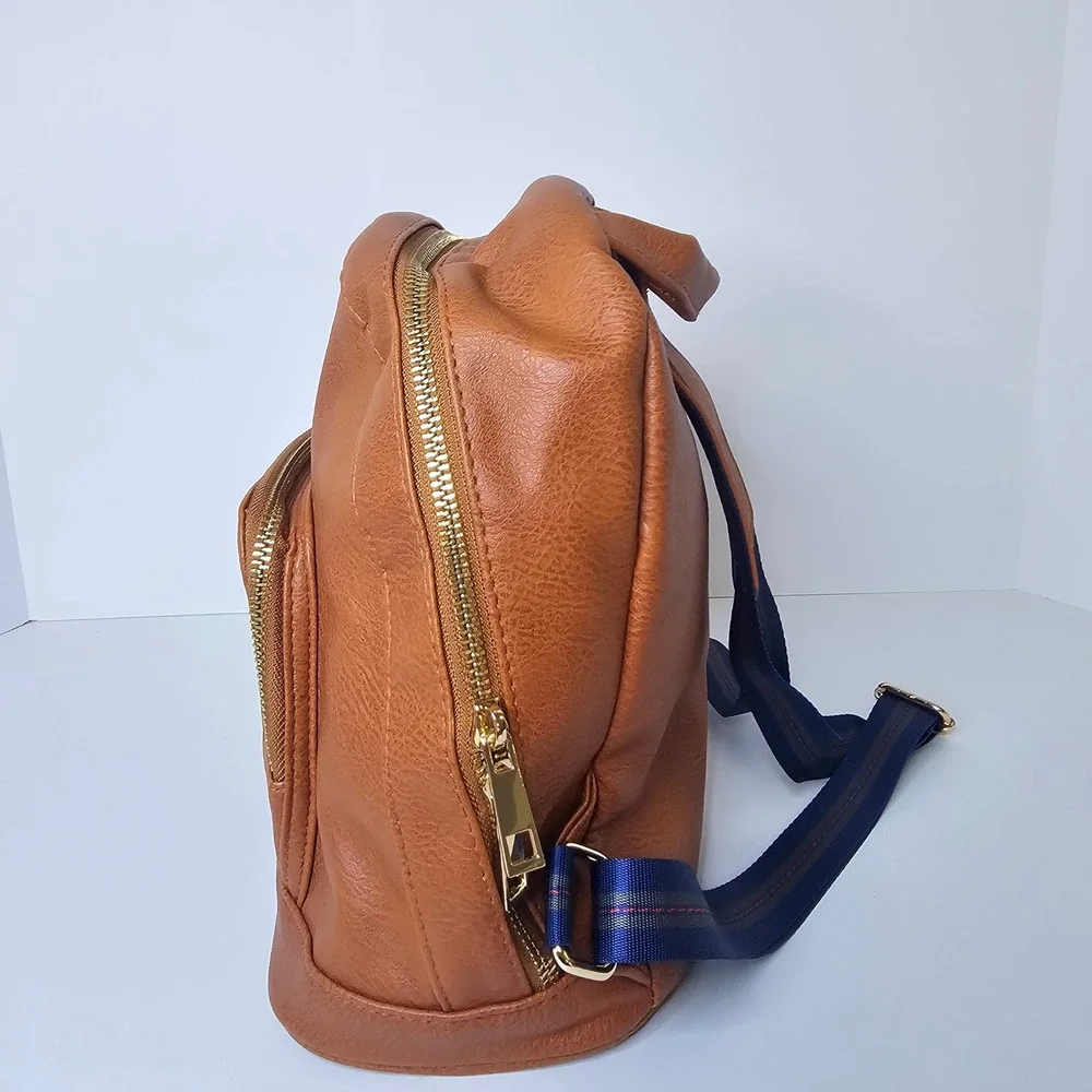 Taylor Swift Official Merch Midnights Backpack Brown Patent Leather Navy - Picture 4 of 12